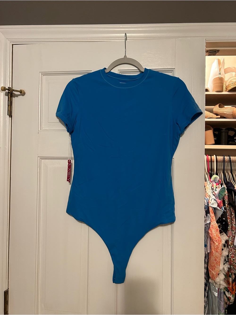 Womens' Blue Short Sleeve One-Piece Bodysuit